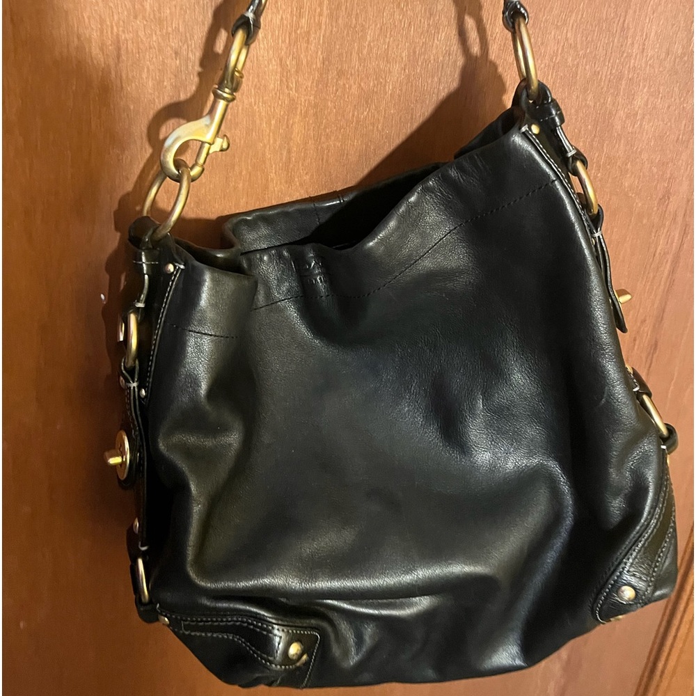 Coach Black leather shoulder bag
